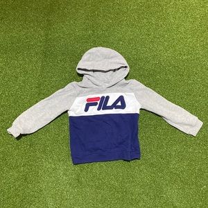 Fila fleece hoody boys blue white grey
